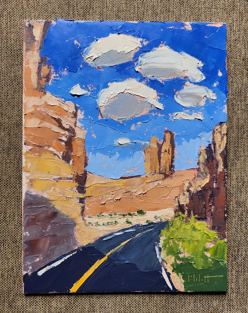 油絵絵画　art design artist m.t Bright Stand, oil on canvas, 36 x 36 inches | Ken Elliott