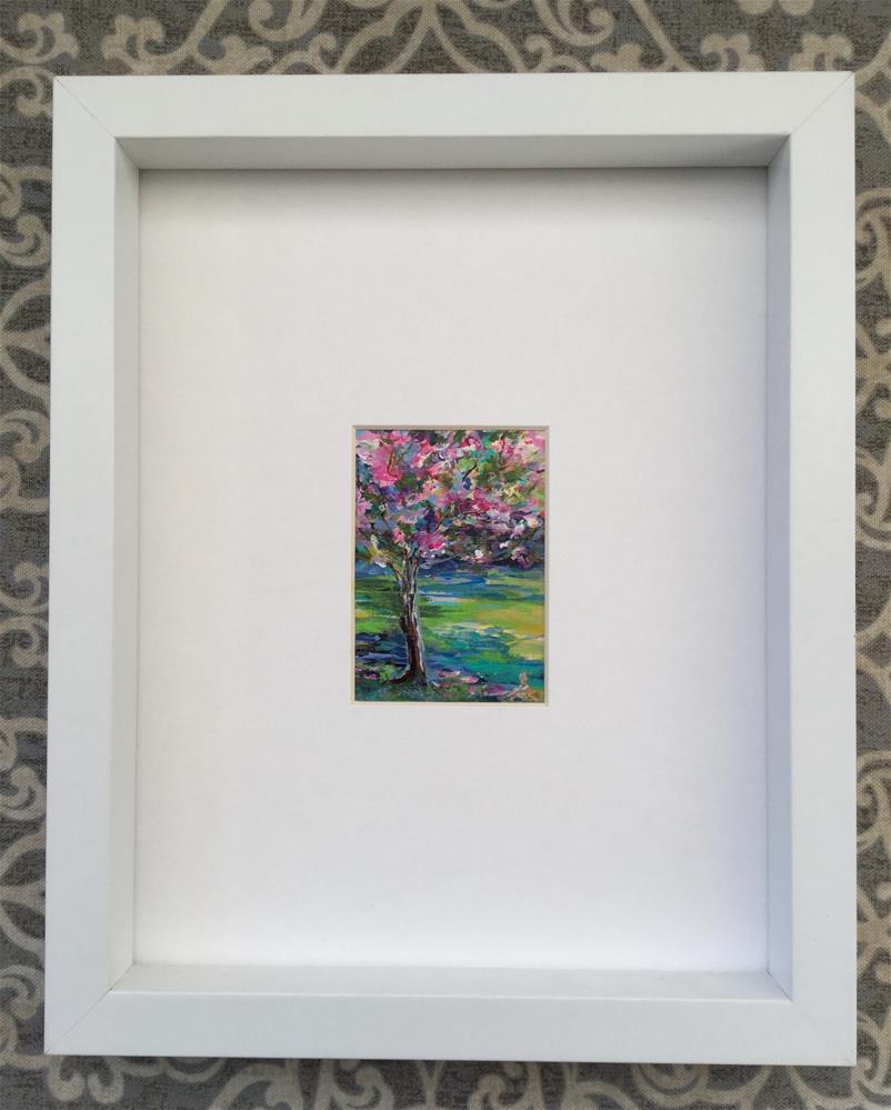 "3098 - Framed - SPRING BLOSSOM ACEO" original fine art by Sea Dean