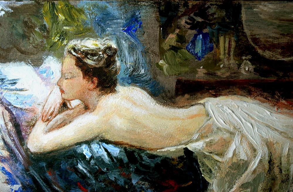 "museum visitor 1" original fine art by vishalandra dakur