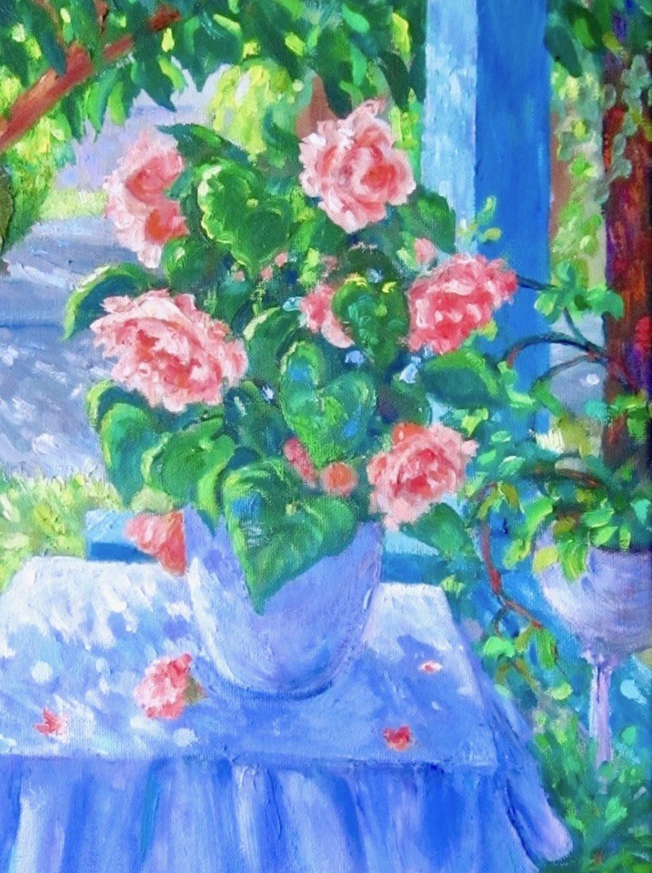 "Porch Flowers" original fine art by Patricia Musgrave