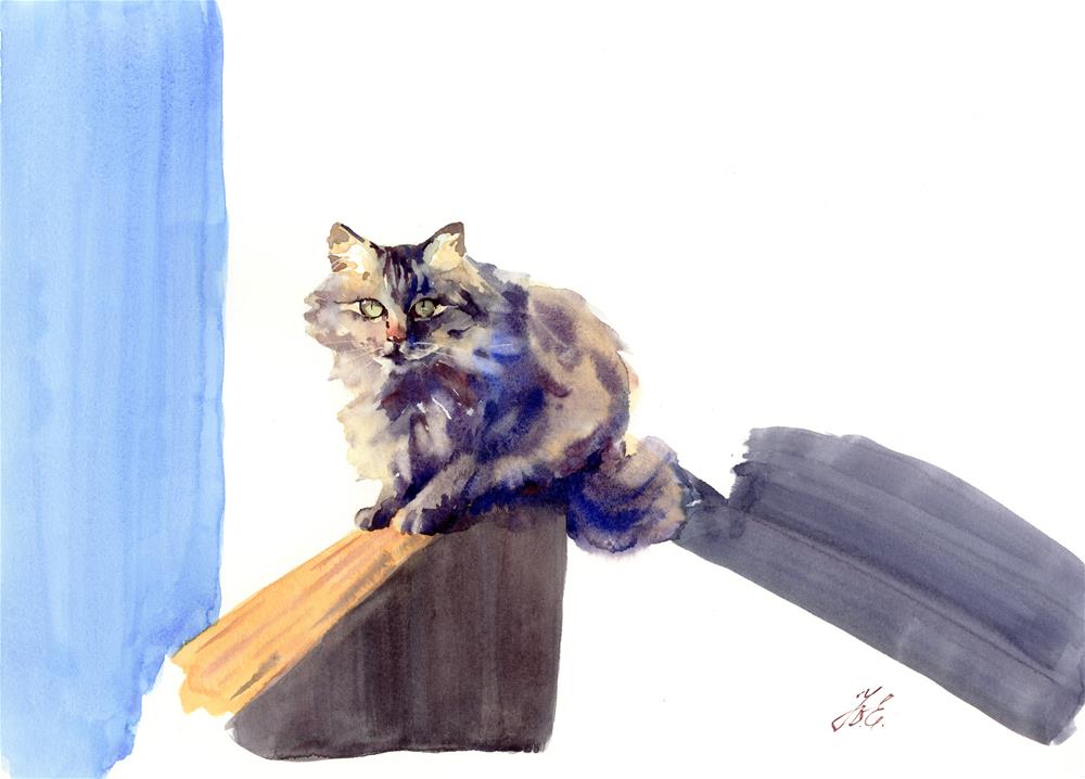 "Stray cat in watercolor" by Yulia Evsyukova