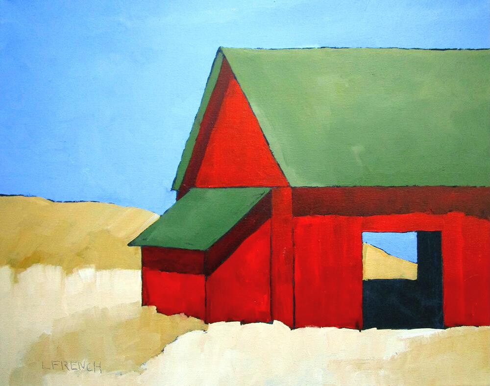 "RED BARN 16x20 California Landscape..." by lynne french