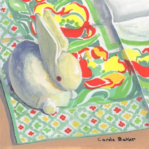 "White Rabbit" original fine art by Carole Baker