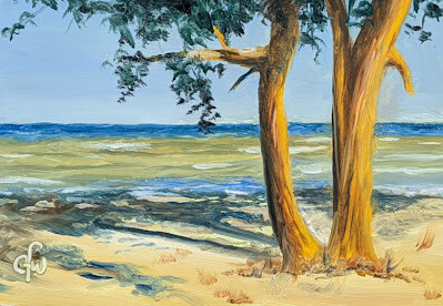 "Cottonwoods at Rondeau" original fine art by Gary Westlake