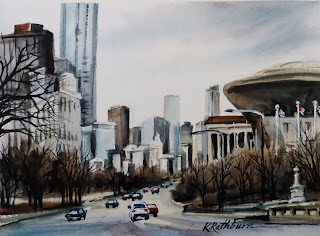 "Chicago in Winter V" original fine art by Kathy Los-Rathburn