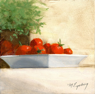 "Plate of Cherry Tomatoes (199)" original fine art by Mitch Egeberg