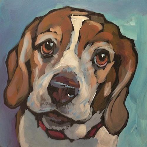 "July 28, Buddy!" original fine art by Kat Corrigan