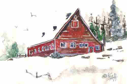 "Washington Barn" original fine art by Kay Smith