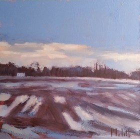 "Winter Landscape Snowy Field Original Artwork Heidi Malott" original fine art by Heidi Malott