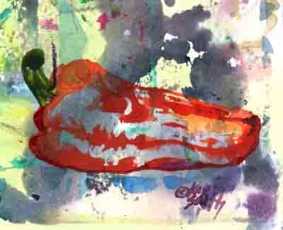 "Red Bell Pepper" original fine art by Kay Smith