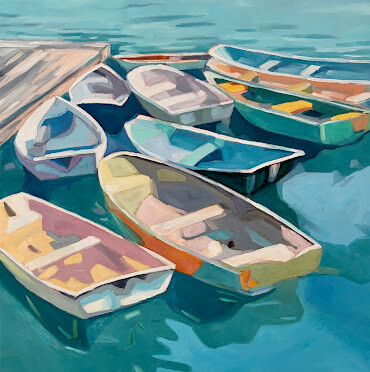 "Boat Yard" original fine art by Mary Anne Cary