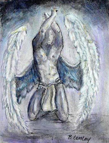 "Winged Man, Icuras" original fine art by Barbara Lemley