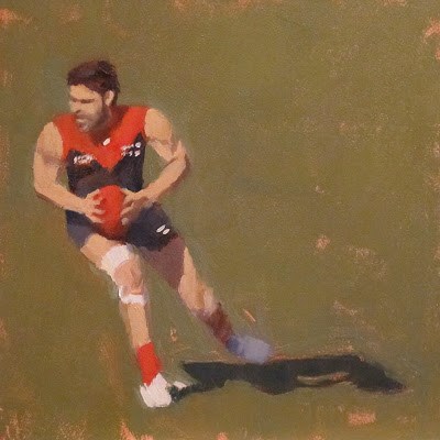 "FOOTBALL ( Australian Rules ) at the MCG - Melb FC #4" original fine art by Helen Cooper