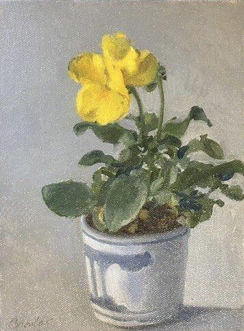 "Yellow Pansies" original fine art by Martha Crow