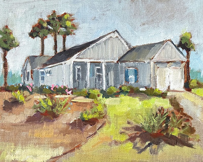 "The Beach House" original fine art by Marcia Hodges