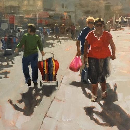 "LE MARCHÉ À LODÈVE, FRANCE" original fine art by Helen Cooper "LE MARCHÉ À LODÈVE, FRANCE" original fine art by Helen Cooper