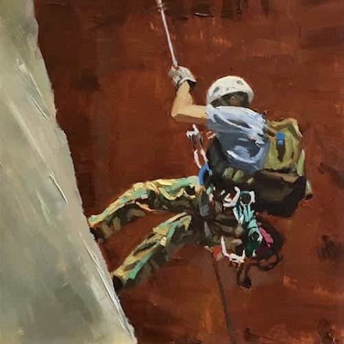 "ROCK CLIMBING" original fine art by Helen Cooper