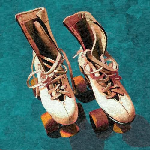 "Old School Roller Skates painting" original fine art by Ria Hills