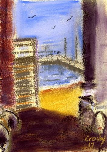 "Port Aransas Alley" original fine art by Donna Crosby