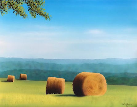 "September Morning Hayfield" original fine art by Fred Schollmeyer