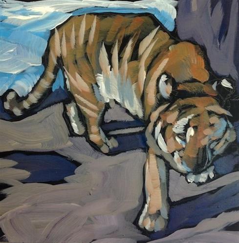 "Pacing Tiger" original fine art by Kat Corrigan