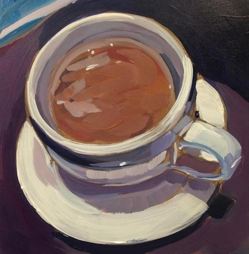"Coffee from Cafe Maude" original fine art by Kat Corrigan