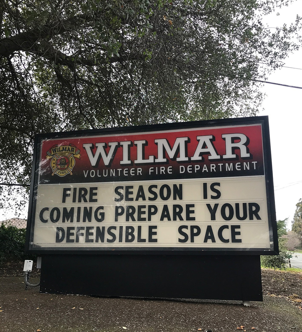 fire department fire season sign