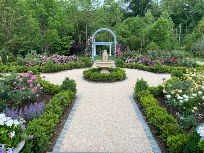 beautiful round rose garden
