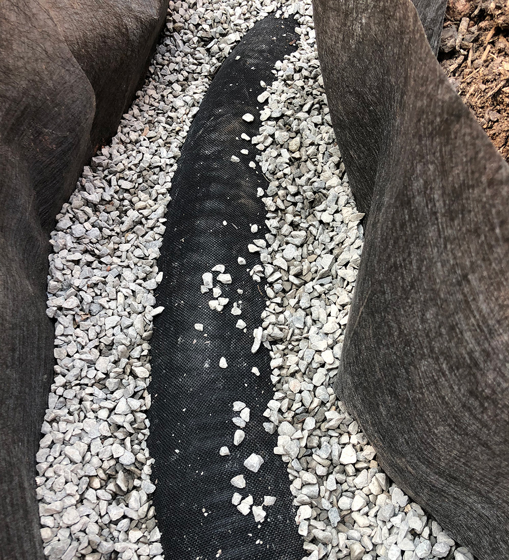 French drain installation