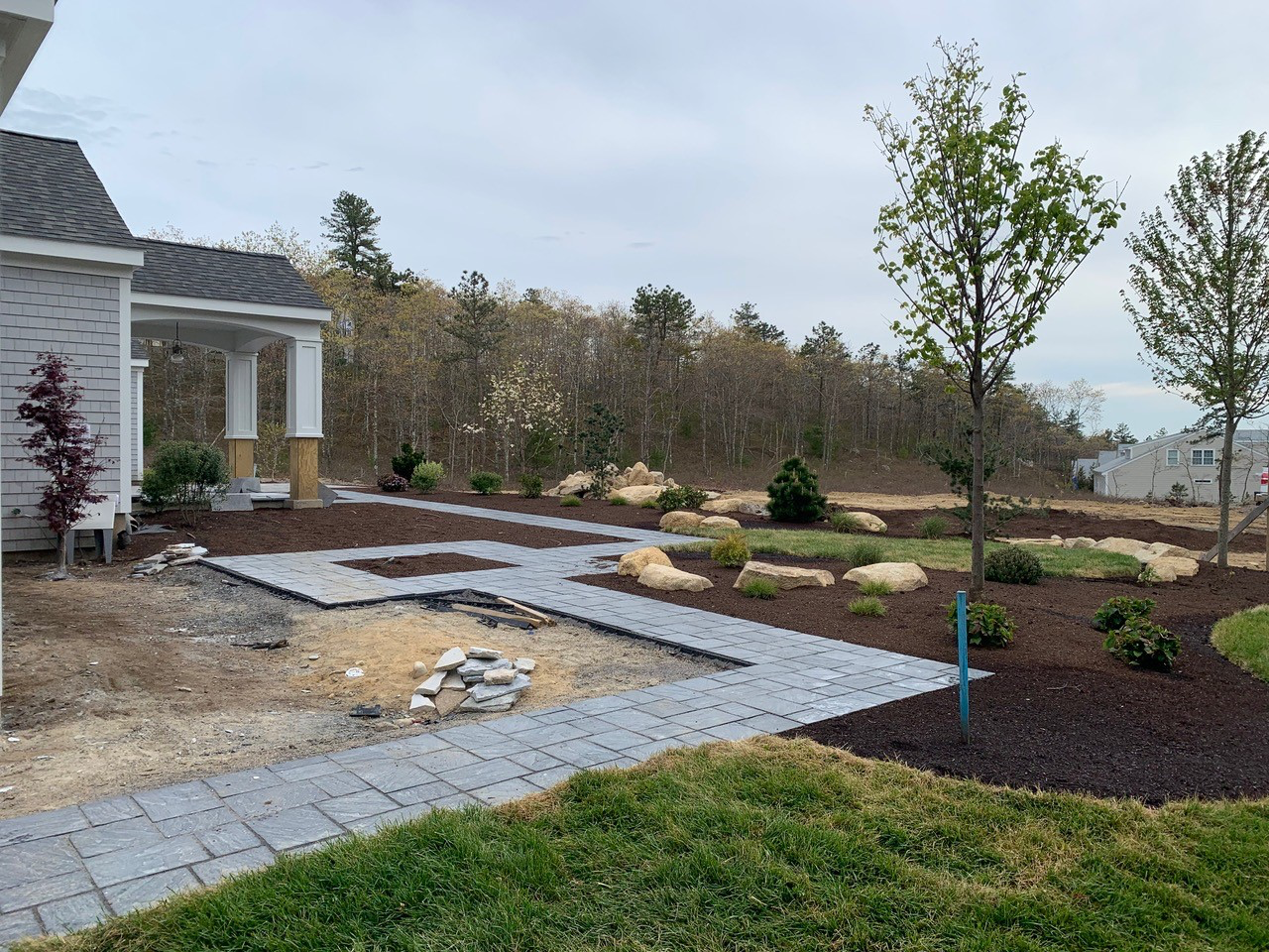 recently installed walkway in the new garden