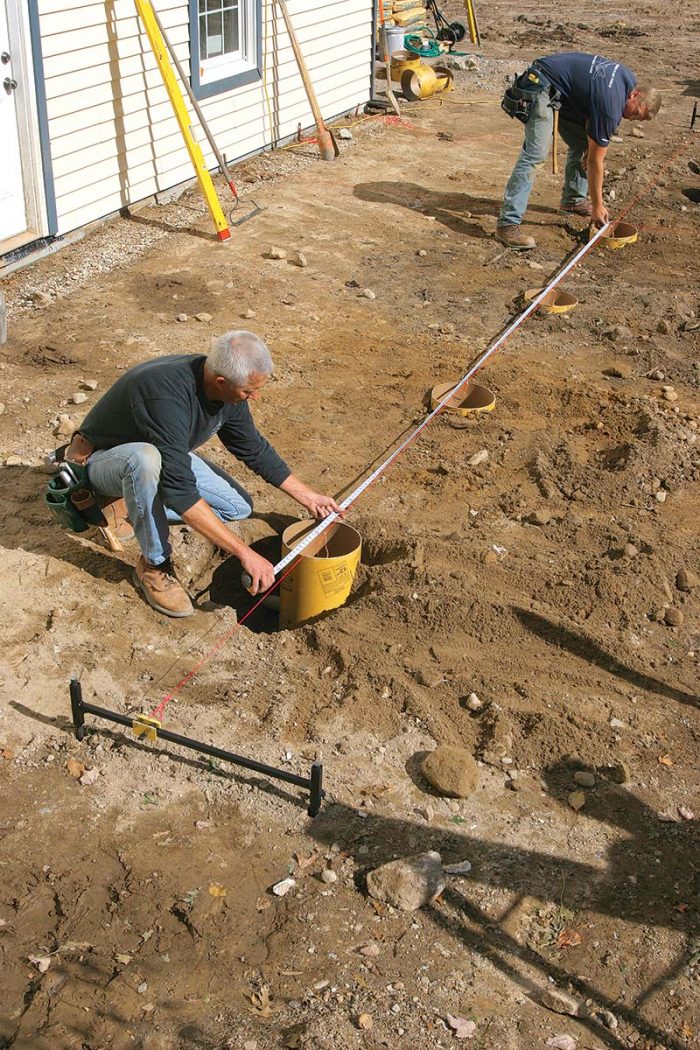 How to Layout and Pour Concrete Piers for a Deck Fine Homebuilding