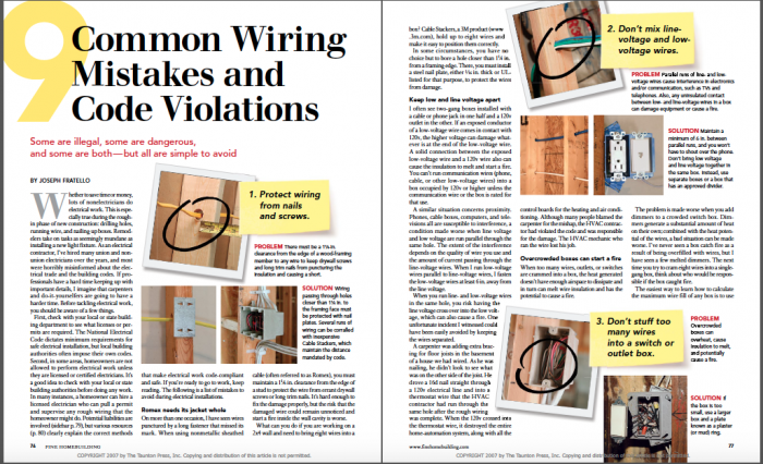 9 Common Wiring Mistakes and Code Violations - Fine Homebuilding