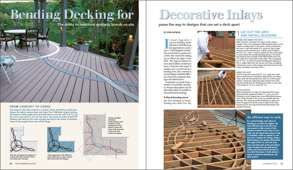 Bending Decking for Decorative Inlays Fine Homebuilding