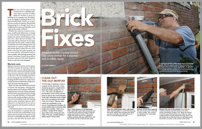How to Repair Broken Bricks - Fine Homebuilding