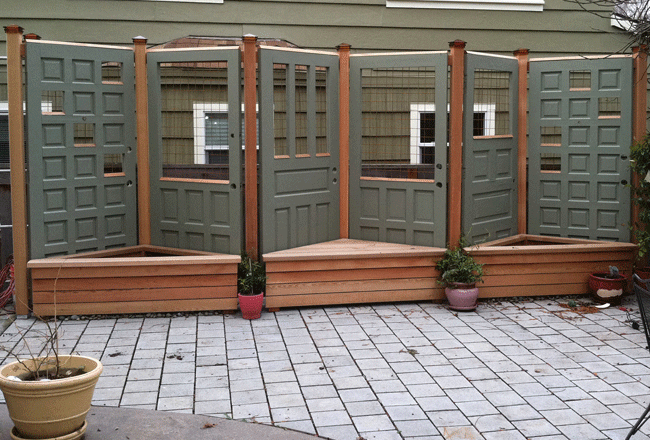 Privacy Screen Made of Recycled Doors - Fine Homebuilding