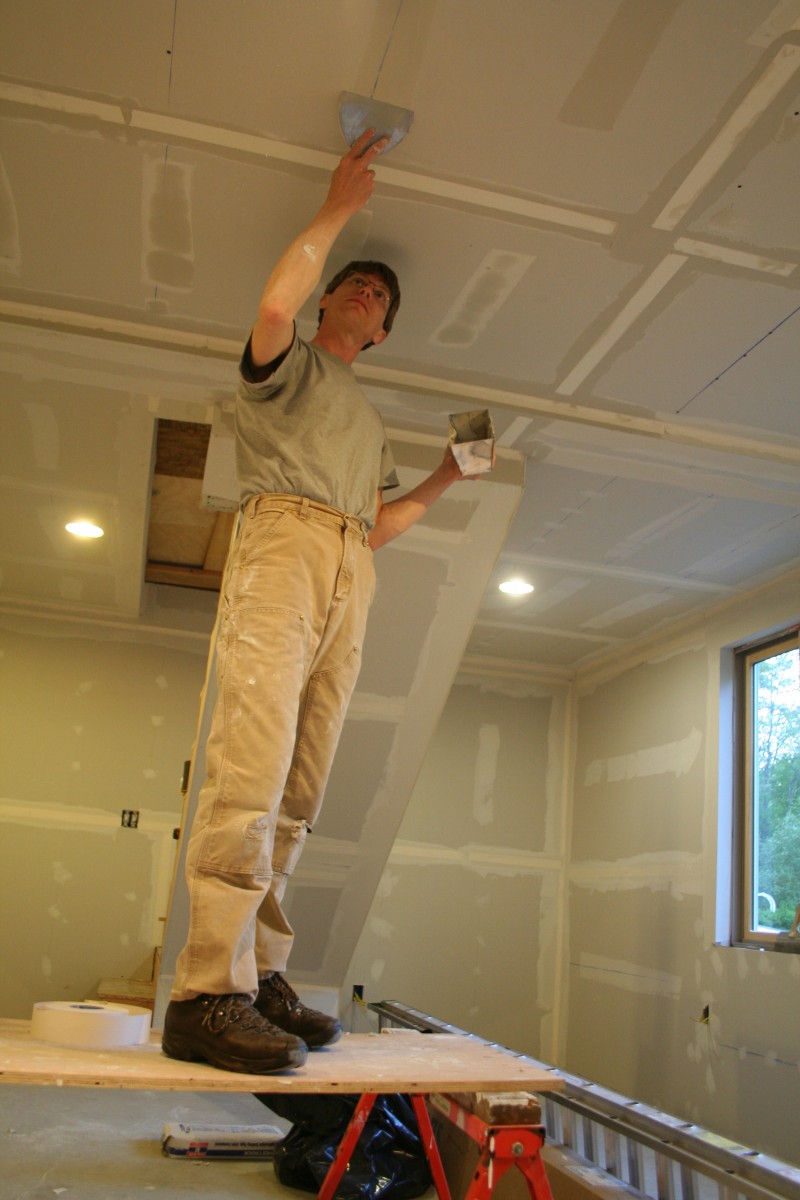 Patrick's Barn Taping Drywall Fine Homebuilding