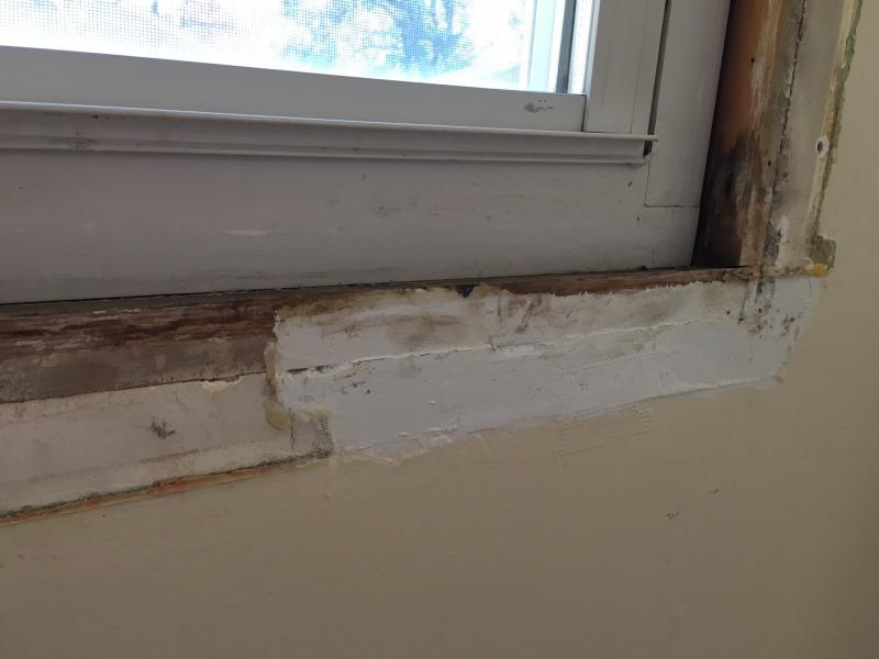 redoing jamb extension and casing on window but bottom jamb is wet