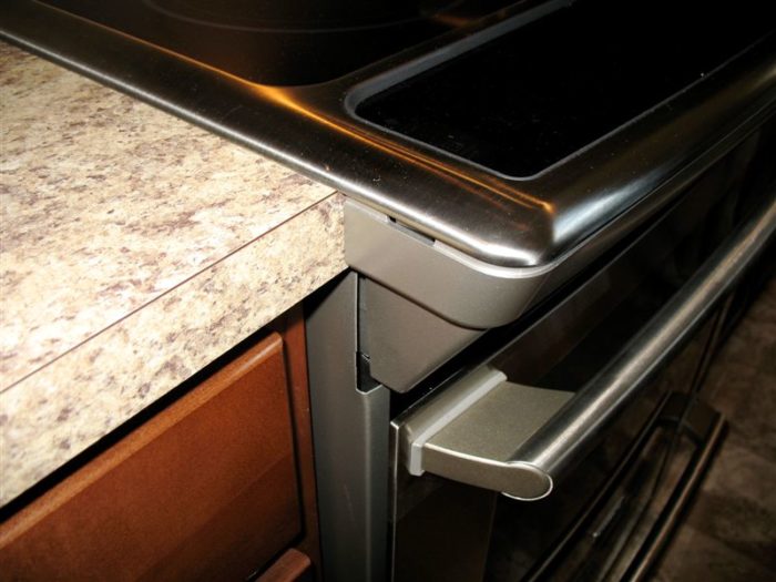 range with counter lip