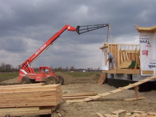 Telehandler for raising walls, anyone? - Fine Homebuilding