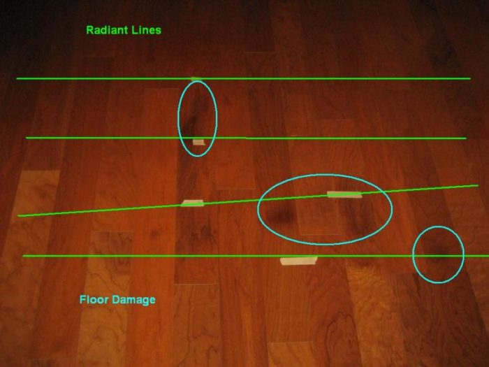 Radiant Leaks Floor Discoloration Water Damage Fine Homebuilding