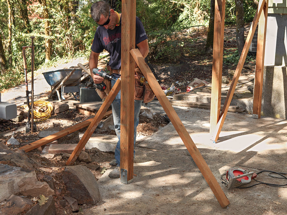 How to Brace a Deck Post Fine Homebuilding