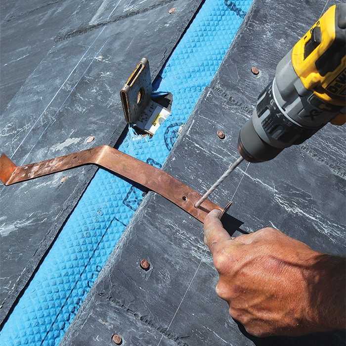 attached with copper straps