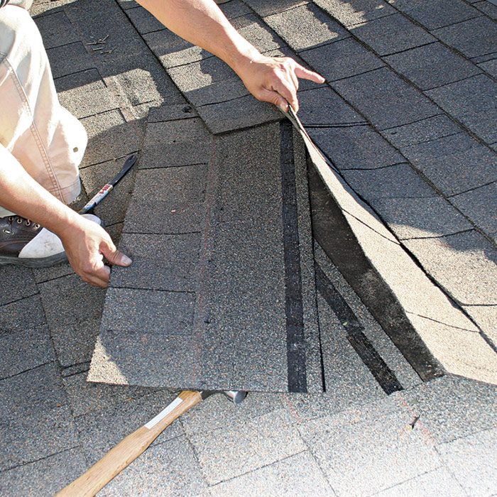 2  Remove the shingles over the entire section.