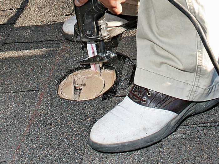 5  Cut the roof sheathing to allow for the vent.