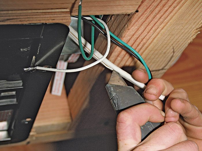 2  Strip the sheathing off the wires.