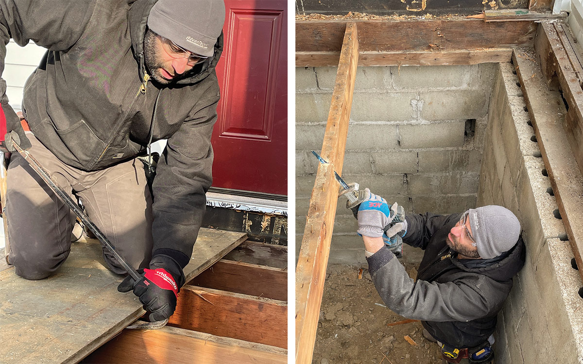 doing demo of porch floor