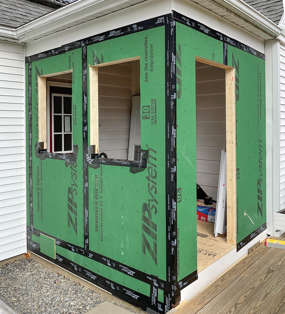 new walls and insulation on mudroom