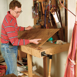 man holding benchtop surfaces