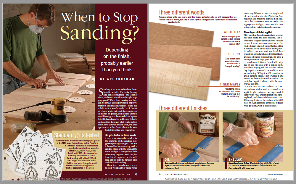 When to Stop Sanding? FineWoodworking
