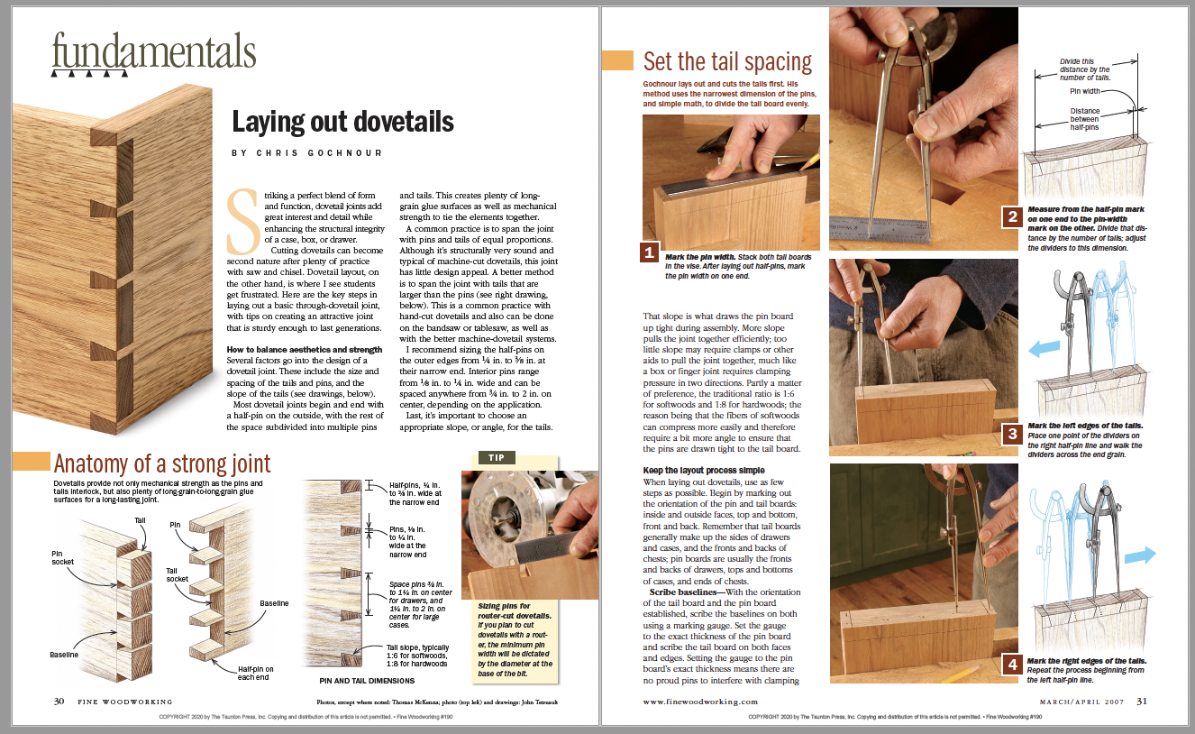 Laying Out Dovetails FineWoodworking